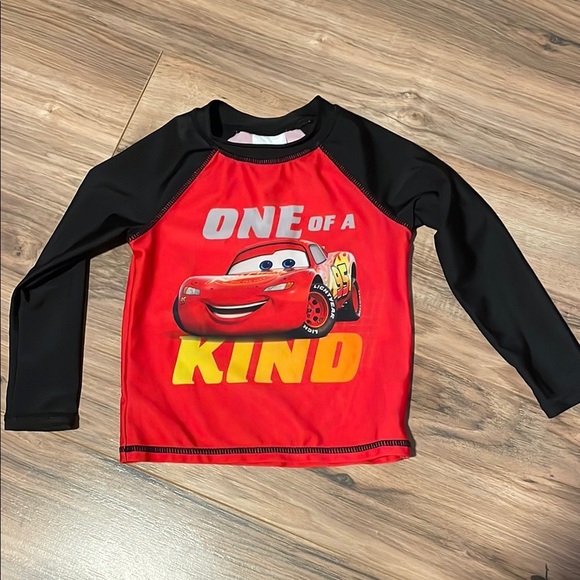 Disney Red and Black Cars Swim Shirt - Picture 1 of 3
